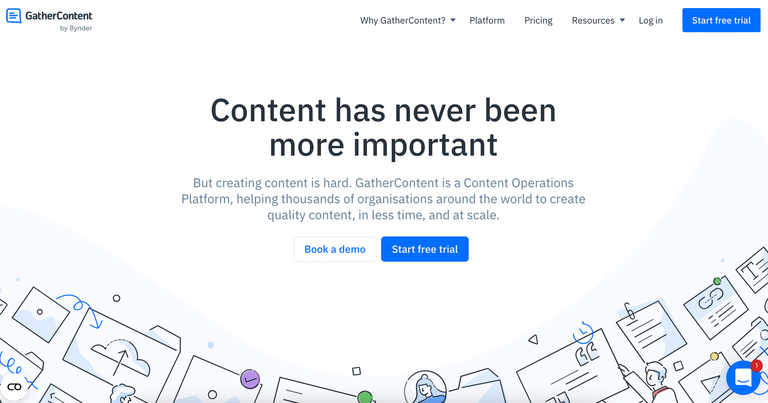 Screenshot of GatherContent's website