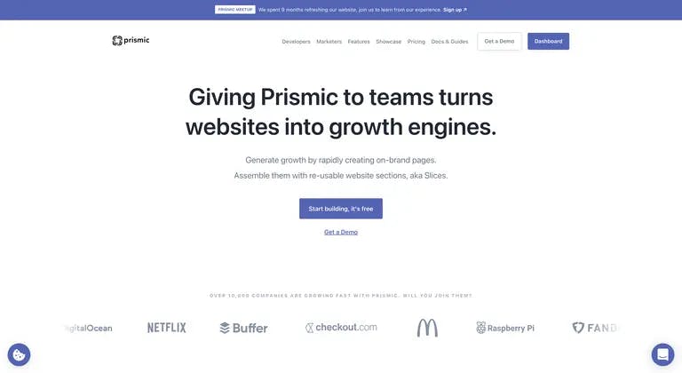 Prismic Homepage